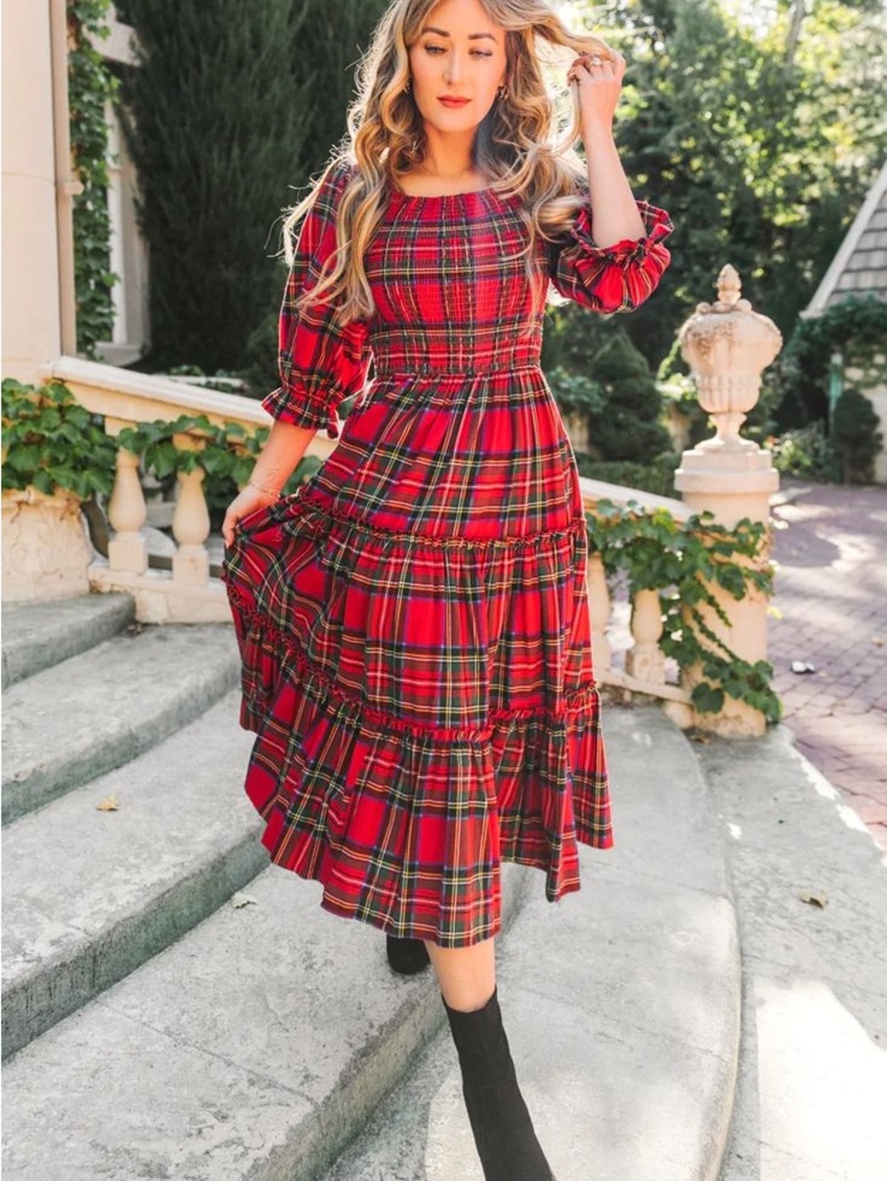 EUC XL Ivy City Co Madeline Dress in Holiday Plaid